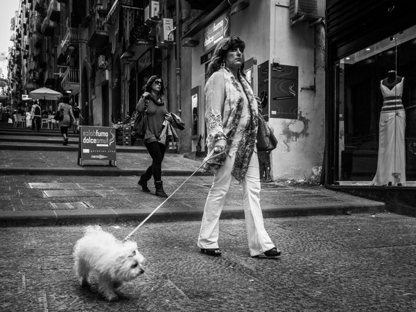 Talianka na prechádzke so psom