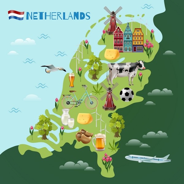 Mapa Holandska