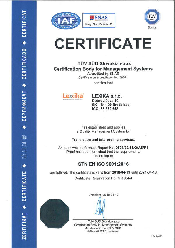 ISO 9001 ISO 9001 certificate