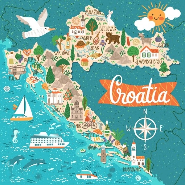 mapa Chorvátska
