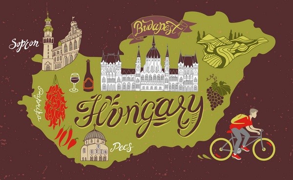 Maďarsko, mapa krajiny