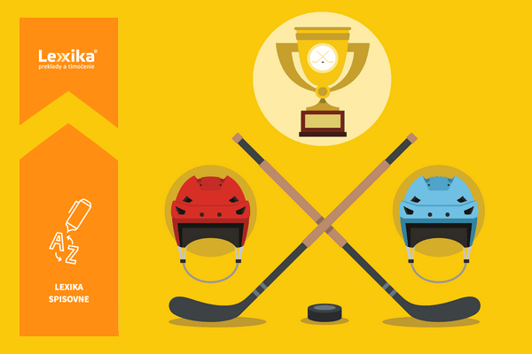 hokejky, hokejové prilby a víťazný pohár