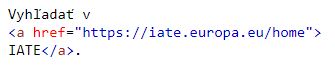 vloženie hyperlinku do HTML kódu